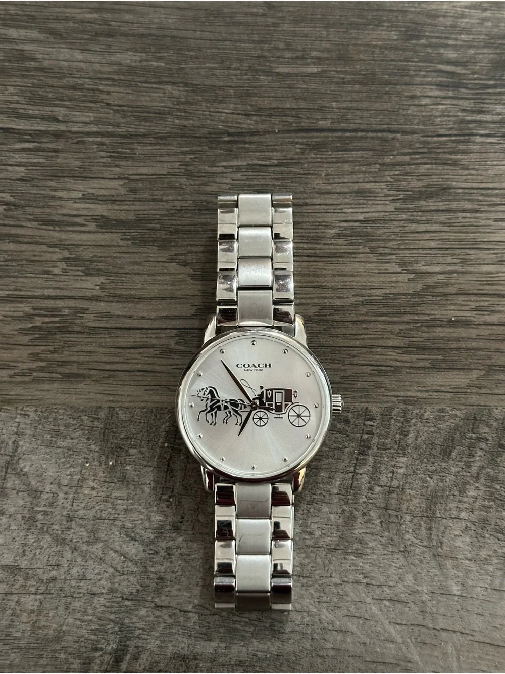 Coach Silver-tone Horse & Carriage Bracelet Watch